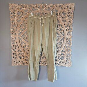 C&C California Olive Green Linen Pants Size Large
